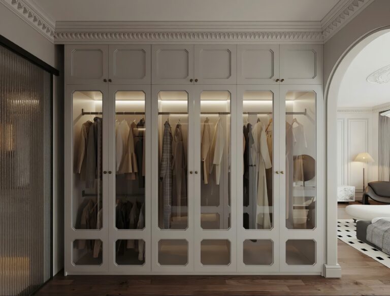 Kích thước: D2m4 x C2m4 x S60cm
Chất liệu: MDF melamine lõi xanh chống ẩm, cánh chạy pano, kính cường lực
Giá: 24.000.000đ
