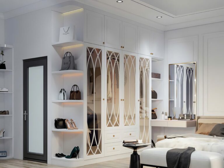 Kích thước: D2m4 x C2m4 x S60cm
Chất liệu: MDF melamine lõi xanh chống ẩm, cánh chạy pano, kính cường lực
Giá: 22.000.000đ